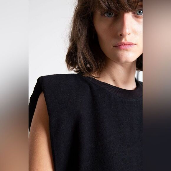 Frankie shop | Linen Padded Shoulder Jogger Set in Cream/Ecru - Picture 14 of 16